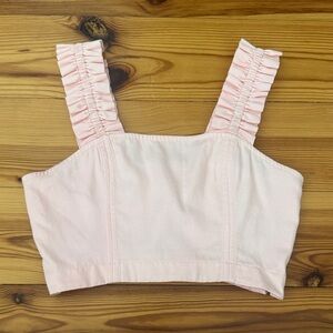 EUC Verandah Blush Ruffled Strap Crop Top Summer Crop Blouse